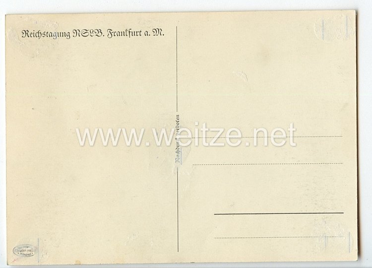 III. Reich - Propaganda-Postkarte - " Adolf Hitler - Reichstagung NSLB Frankfurt a.M. " ( Nationalsozialistischer Lehrerbund ) Bild 2