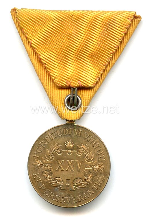 K. u. K. Monarchie Österreich Ehrenmedaille für 25-jährige verdienstvolle Tätigkeit auf dem Gebiet des Feuerwehr -und Rettungswesen Bild 2