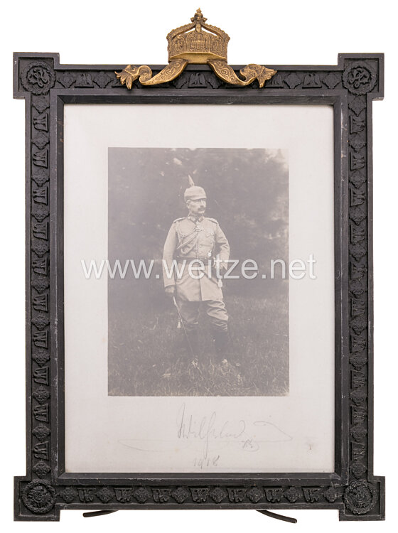 Kaiser Wilhelm II. - großer offizieller Geschenkbilderrahmen 1918. Bild 2